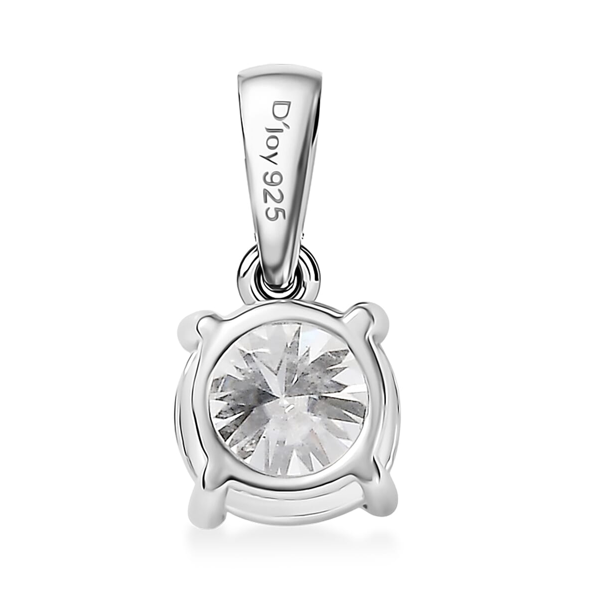 3 Piece Set - D'Joy Moissanite (Rnd 6mm) Solitaire Ring (Size 5), Pendant without Chain and Stud Earrings in Platinum Over Sterling Silver 2.40 ctw image number 9