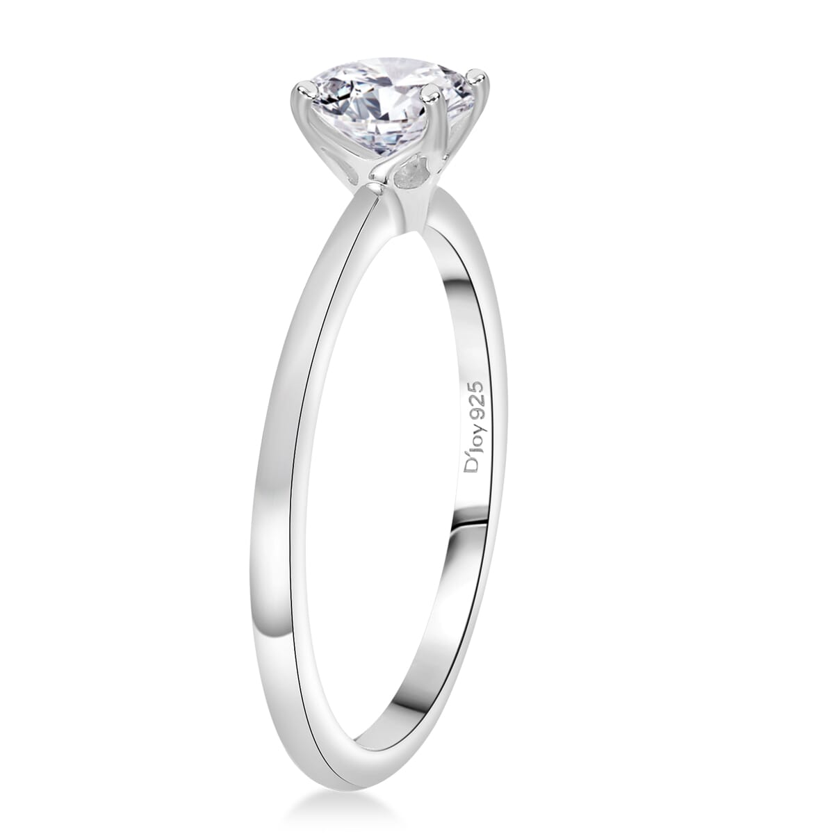 3 Piece Set - D'Joy Moissanite 2.40 ctw Solitaire Ring (Size 6), Pendant and Stud Earrings in Platinum Over Sterling Silver image number 3