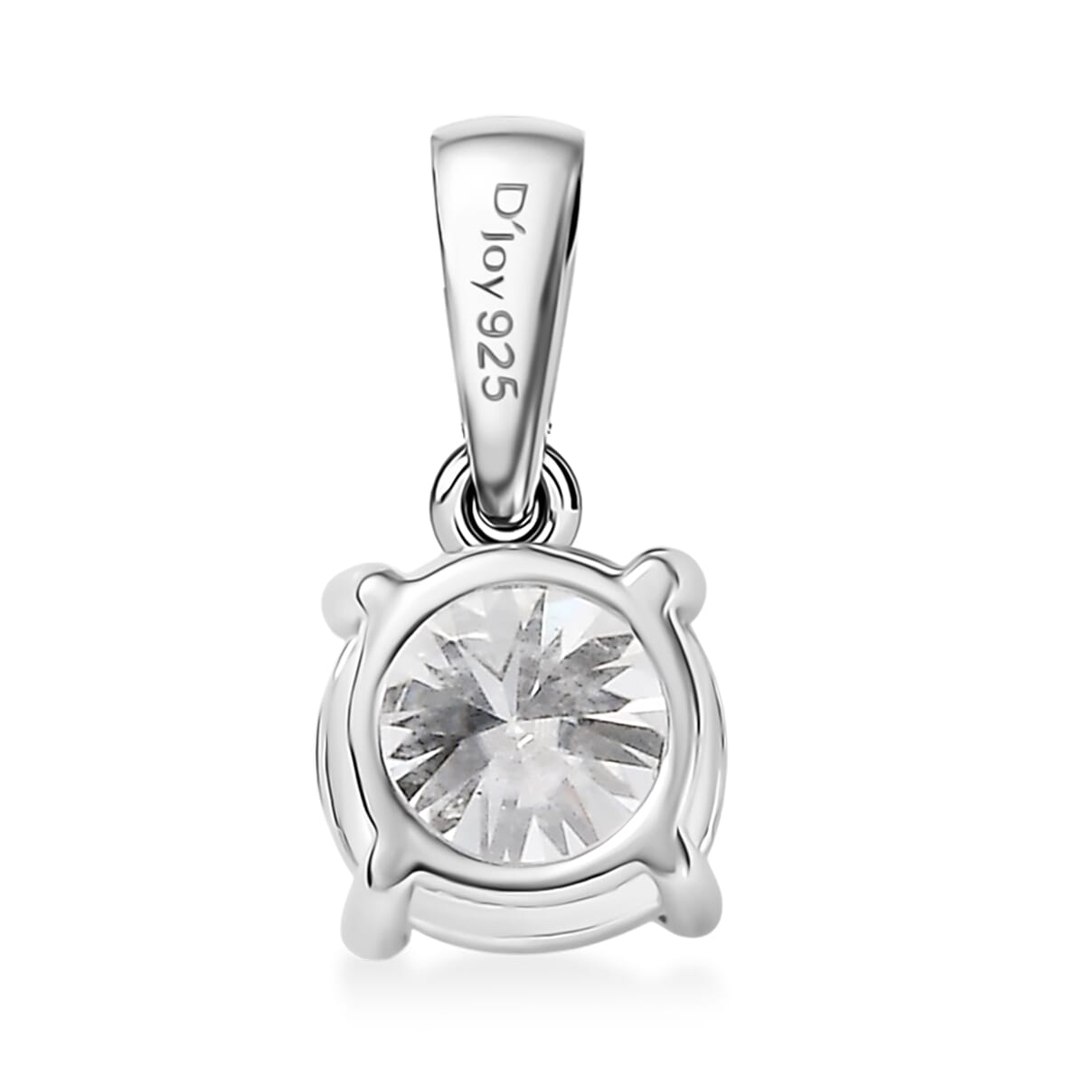 3 Piece Set - D'Joy Moissanite 2.40 ctw Solitaire Ring (Size 6), Pendant and Stud Earrings in Platinum Over Sterling Silver image number 9