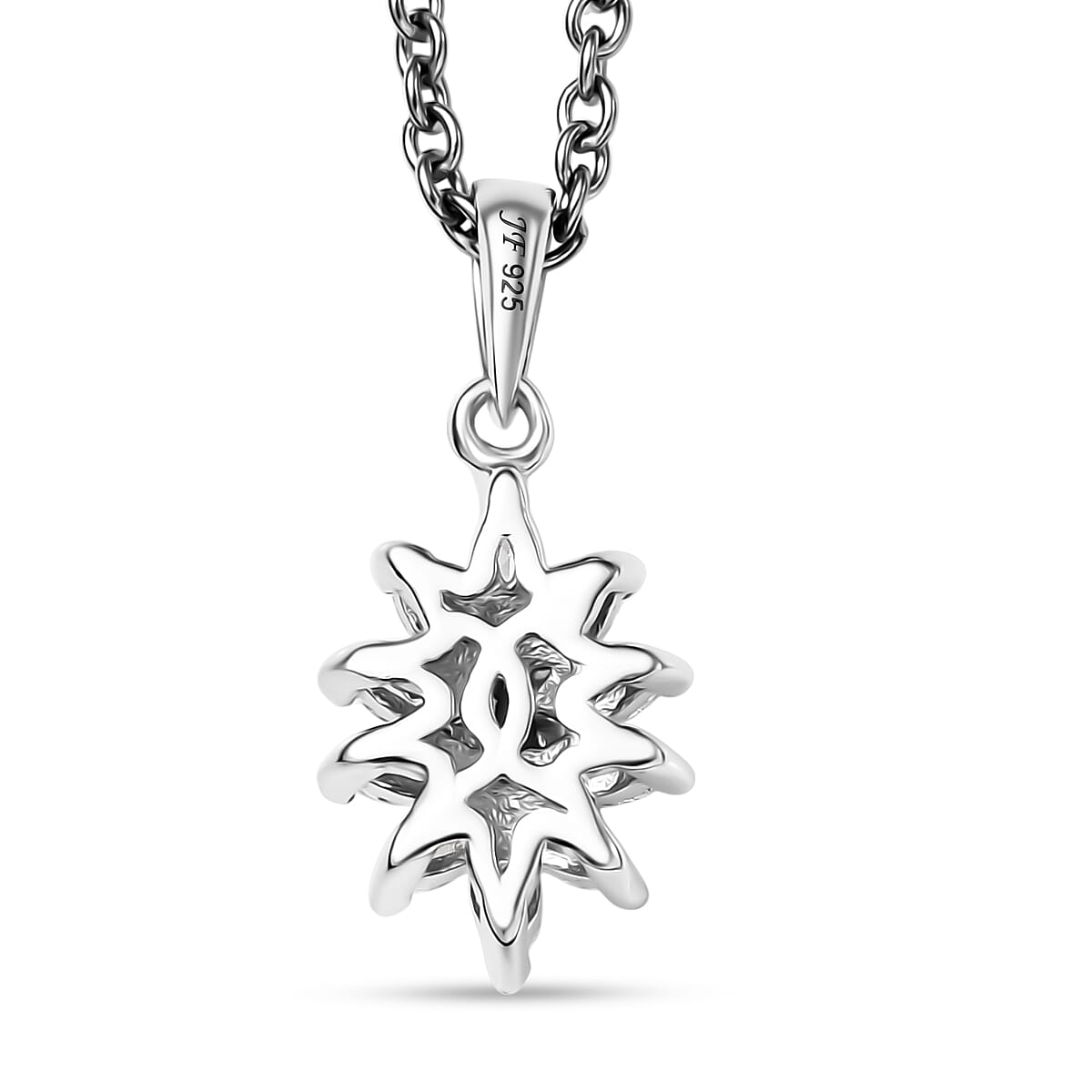 J Francis Embellished with Zirconia by Swarovski 2.25 ctw Stellar Bloom Ring (Size 5.0) and Pendant Necklace (20 Inches) in Platinum Over Sterling Silver 
