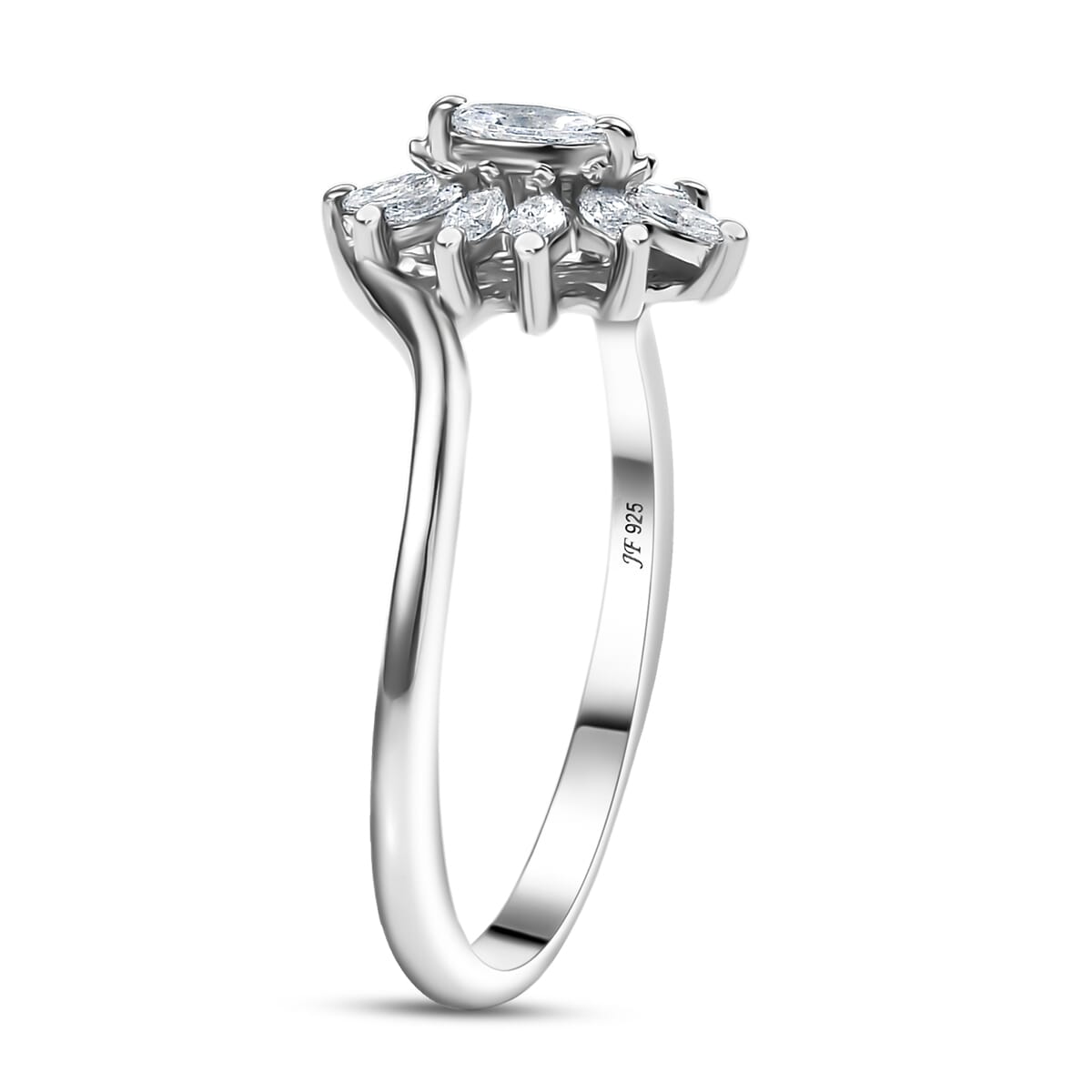 J Francis Embellished with Zirconia by Swarovski 2.25 ctw Ring (Size 9.0) and Pendant Necklace in Platinum Over Sterling Silver 20 Inches image number 3