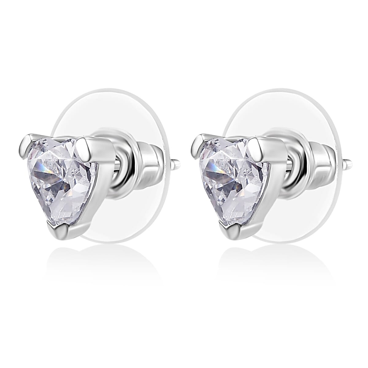 J Francis Embellished with Zirconia by Swarovski 3.80 ctw Earrings, Ring (Size 7.0) and Pendant in Platinum Over Sterling Silver with Stainless Steel Necklace 20 Inches image number 6