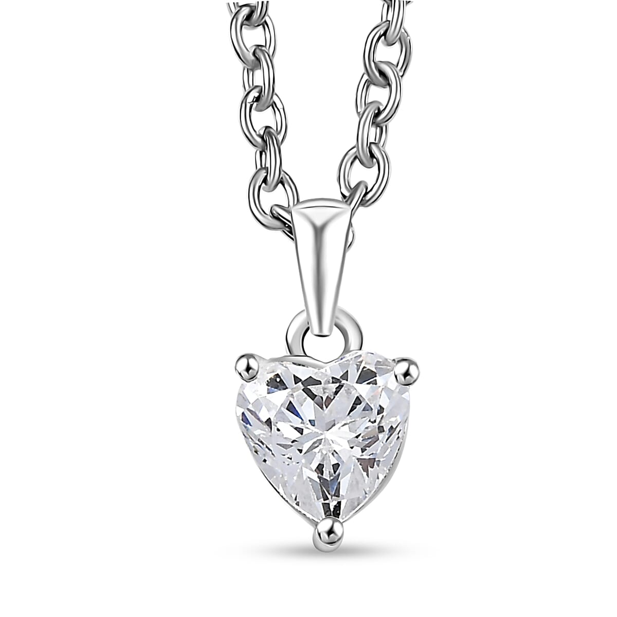J Francis Embellished with Zirconia by Swarovski 3.80 ctw Luna Love Earrings, Ring (Size 9.0) and Pendant in Platinum Over Sterling Silver with Stainless Steel Necklace 20 Inches image number 7
