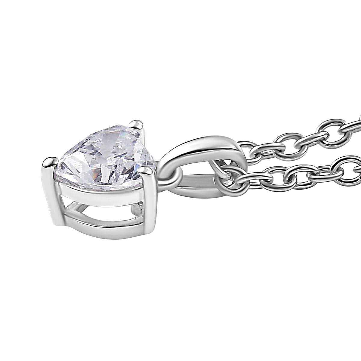 J Francis Embellished with Zirconia by Swarovski 3.80 ctw Luna Love Earrings, Ring (Size 9.0) and Pendant in Platinum Over Sterling Silver with Stainless Steel Necklace 20 Inches image number 8