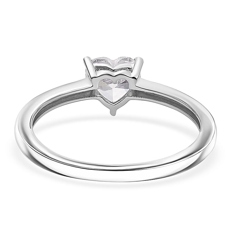 J Francis Embellished with Zirconia by Swarovski 3.80 ctw Luna Love Earrings, Ring (Size 10.0) and Pendant in Platinum Over Sterling Silver with Stainless Steel Necklace 20 Inches