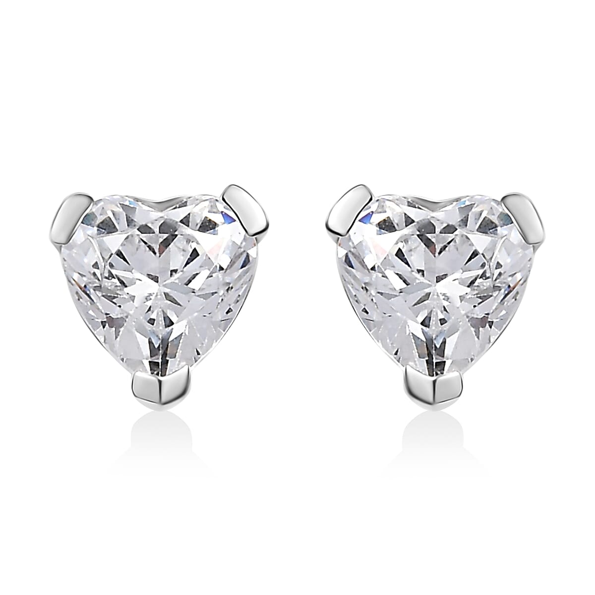 J Francis Embellished with Zirconia by Swarovski 3.80 ctw Luna Love Earrings, Ring (Size 10.0) and Pendant in Platinum Over Sterling Silver with Stainless Steel Necklace 20 Inches image number 5
