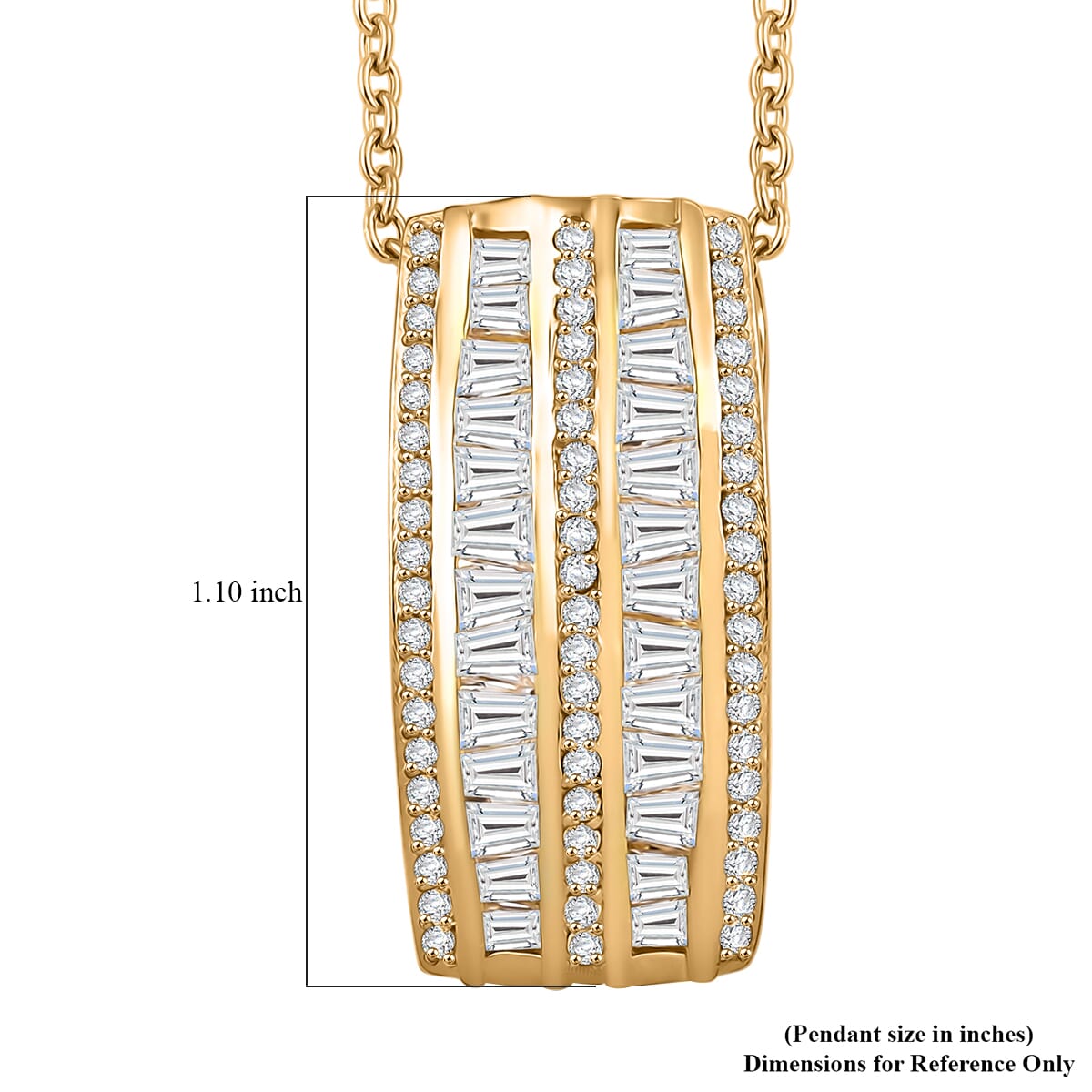J Francis Embellished with Zirconia by Swarovski 4.60 ctw Pendant in 18K YG Plated and Stainless Steel Necklace 20 Inches image number 6