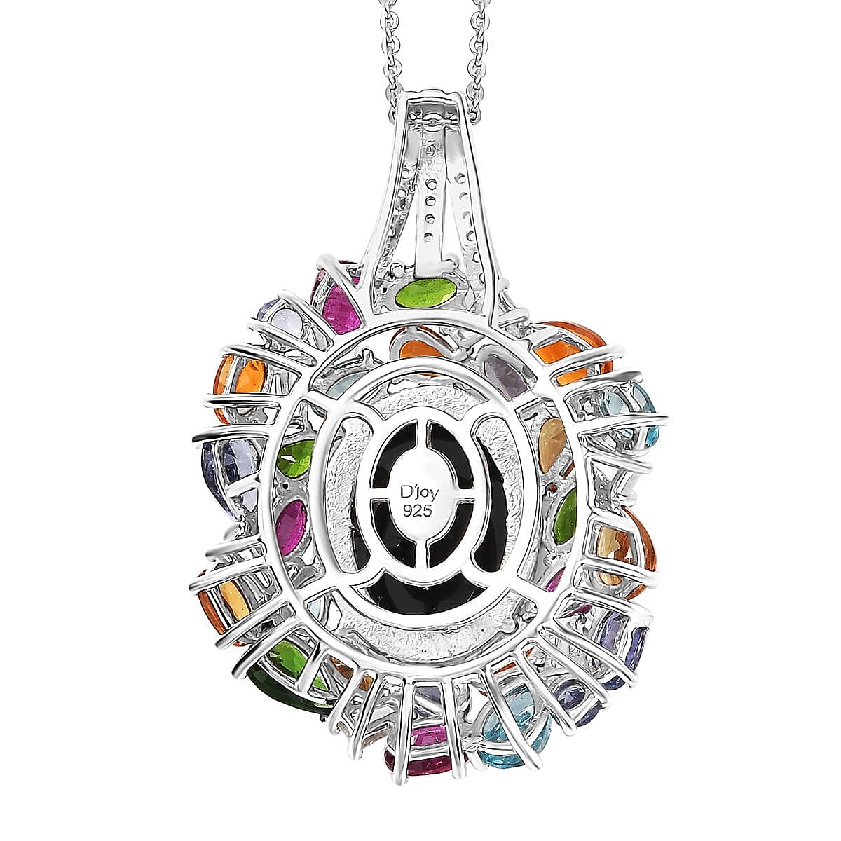 D'Joy Elysian Opal (Triplet) 13.40 ctw Pendant Necklace 20 Inches in Rhodium Over Sterling Silver image number 4