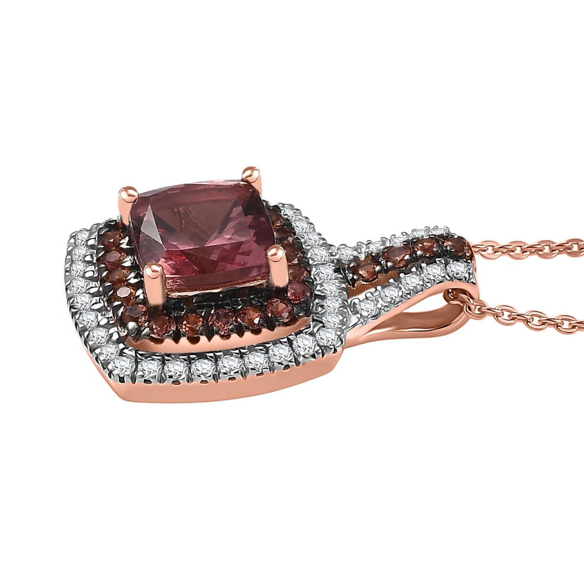 D'Joy Champagne Apatite and Multi Gemstone 2.35 ctw Pendant Necklace in 18K Vermeil Rose Gold Over Sterling Silver 20 Inches image number 3