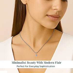 Luxuriant Lab Grown Diamond I2 0.20 ctw Pendant Necklace in Rhodium Over Sterling Silver 20 Inches