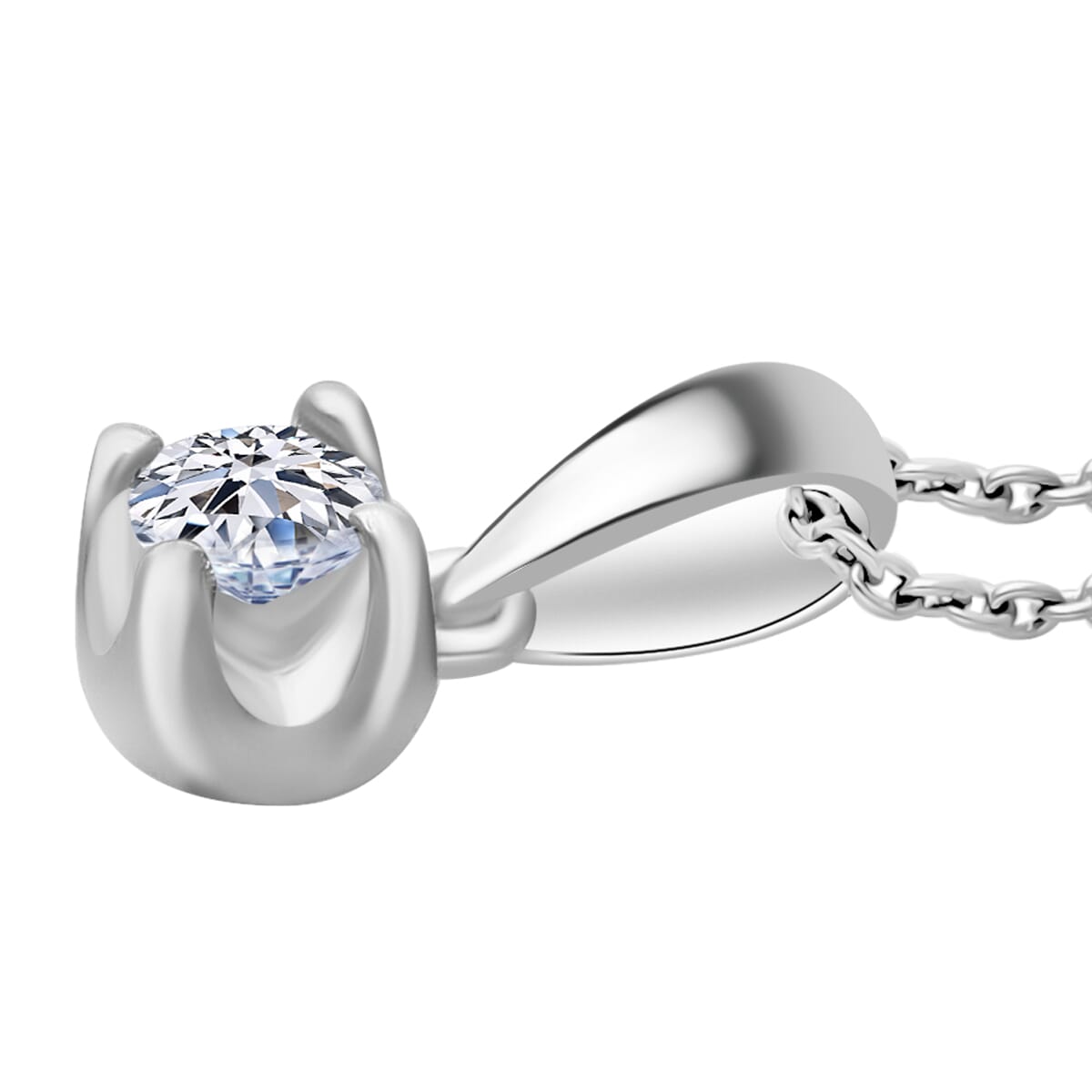 D'Joy Lab Grown Diamond I2 0.20 ctw Pendant Necklace in Rhodium Over Sterling Silver 20 Inches image number 2
