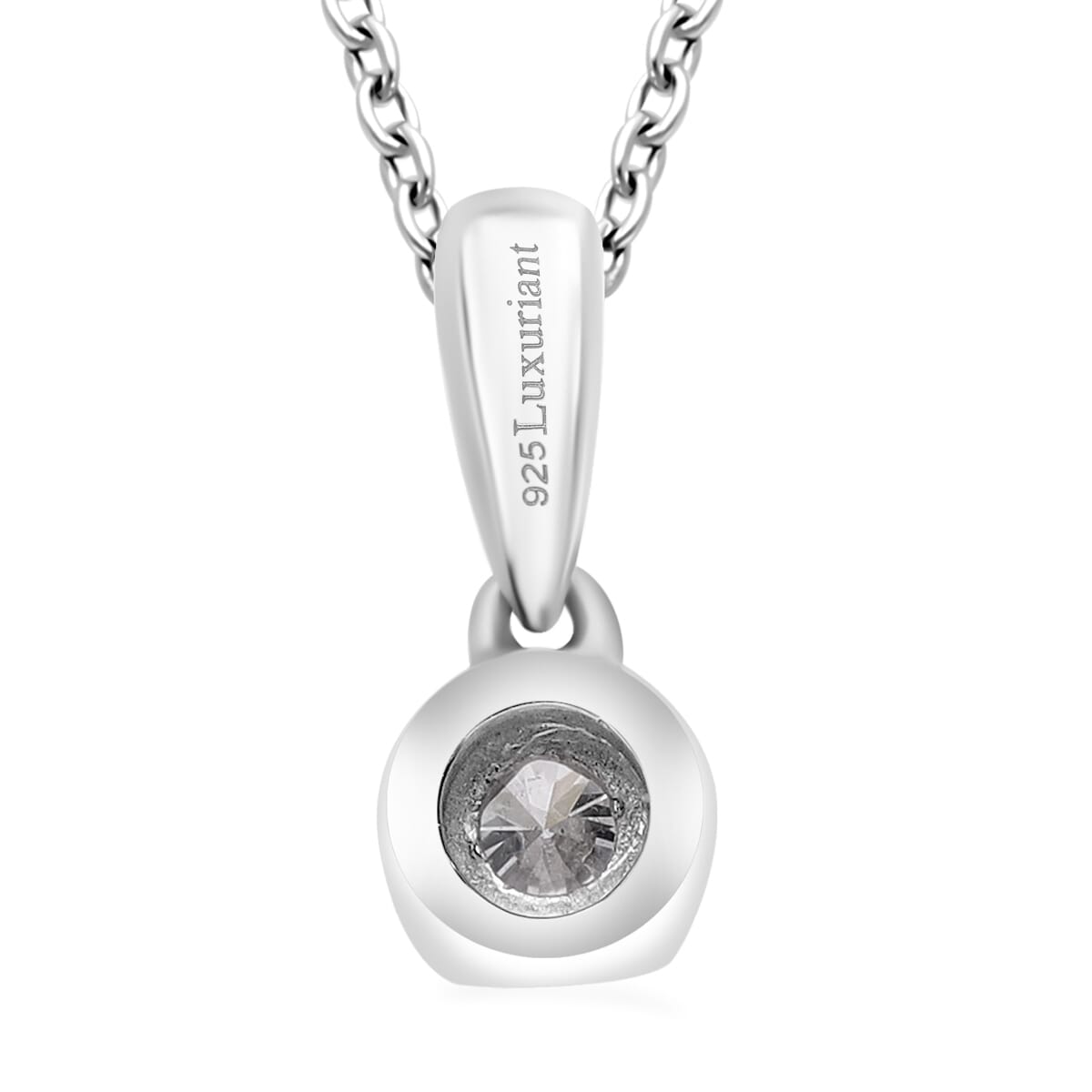 D'Joy Lab Grown Diamond I2 0.20 ctw Pendant Necklace in Rhodium Over Sterling Silver 20 Inches image number 3