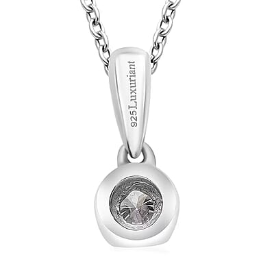 Luxuriant Lab Grown Diamond I2 0.20 ctw Pendant Necklace in Rhodium Over Sterling Silver 20 Inches