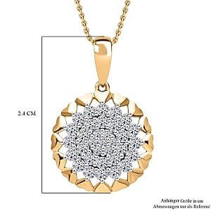 Lab Grown Diamond (SI-GH) 0.75 ctw Pendant Necklace in Vermeil YG Over Sterling Silver (20 Inches)