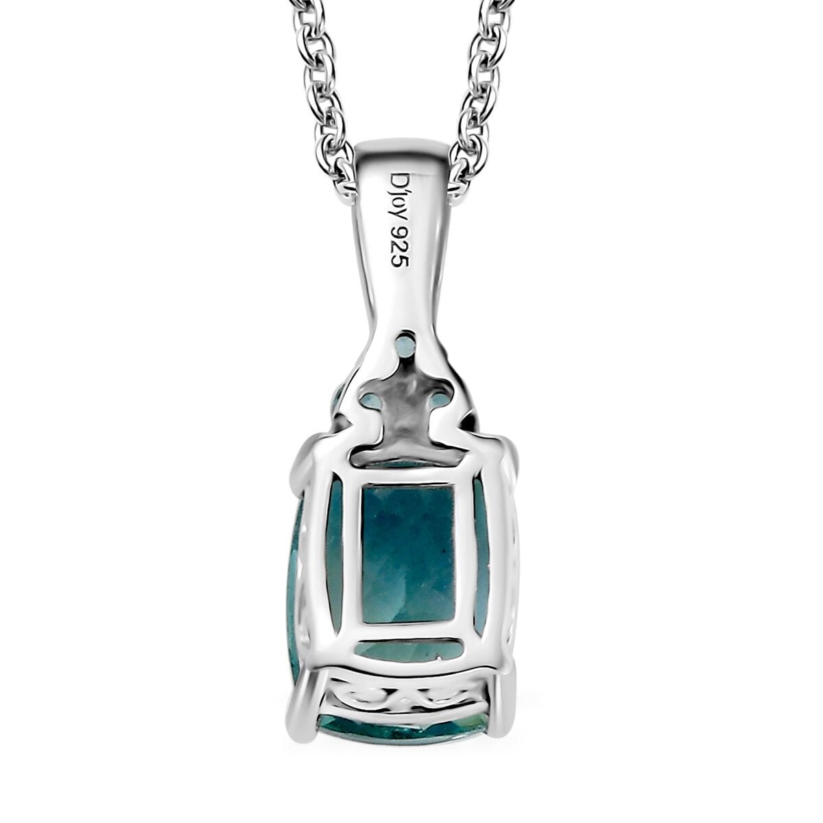 D'Joy Dean Teal Fluorite (IR) and Blue Apatite 2.60 ctw Bubbles Pendant Necklace in Platinum Over Sterling Silver 20 Inches image number 4