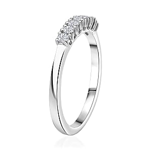 D'Joy Lab Grown Diamond 1.70 ctw Pont Du Gard Hoop Earrings, Ring (Size 5.0) and Circle Pendant Necklace 20 Inches in Rhodium Over Sterling Silver