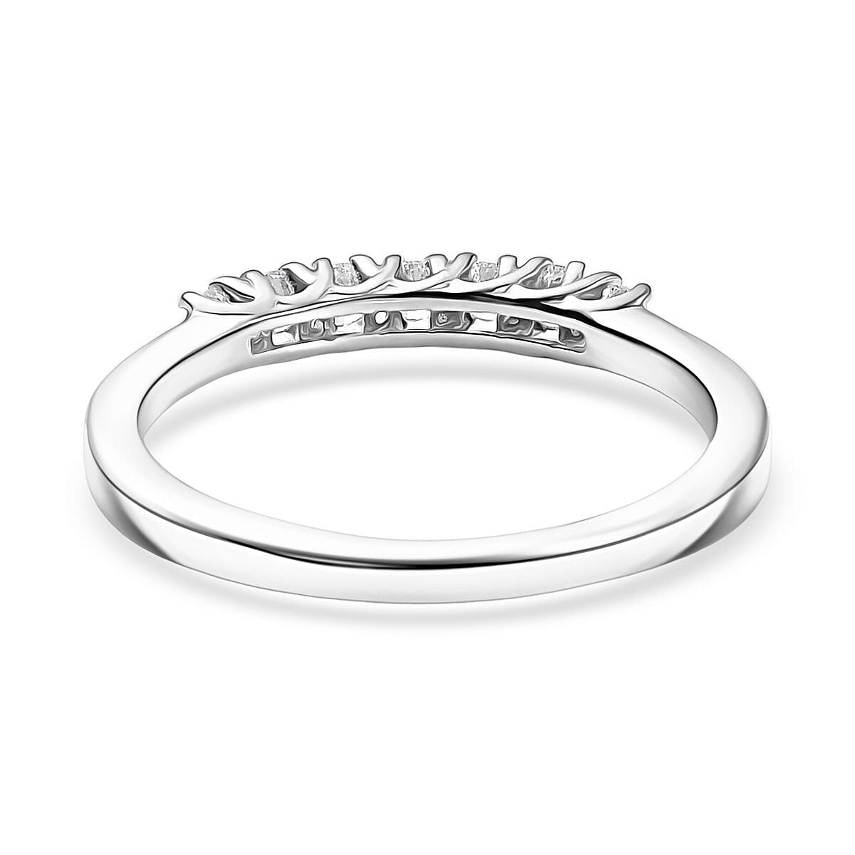 D'Joy Lab Grown Diamond I1 1.70 ctw Pont Du Gard Hoop Earrings, Ring (Size 6.0) and Circle Pendant Necklace 20 Inches in Rhodium Over Sterling Silver image number 4