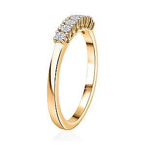 D'Joy Lab Grown Diamond 1.70 ctw Pont Du Gard Hoop Earrings, Ring (Size 6.0) and Circle Pendant Necklace 20 Inches in 18K Vermeil Yellow Gold Over Sterling Silver