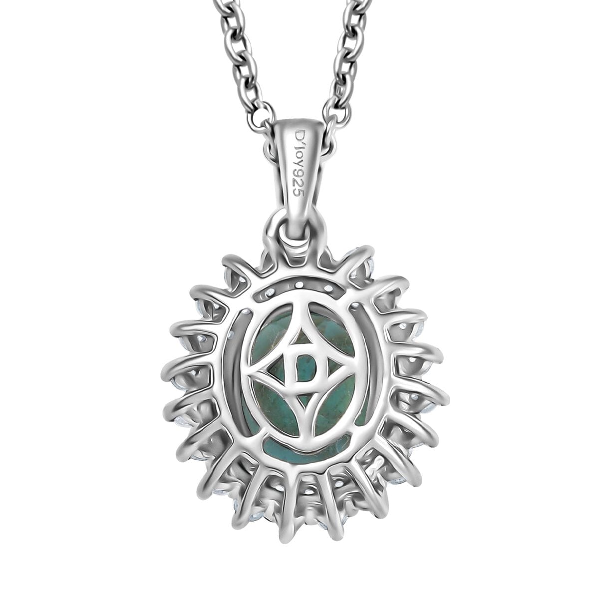D'Joy Dean Teal Fluorite (IR) and Multi Gemstone 4.10 ctw Bubbles Pendant Necklace in Platinum Over Sterling Silver 20 Inches image number 4