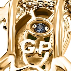 GP Freshwater Pearl and Multi Gemstone 0.56 ctw Pendant Necklace (20 Inches) in 18K Vermeil YG Over Sterling Silver
