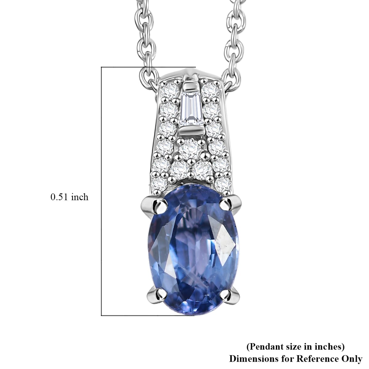 Luxoro AAA Ceylon Sapphire and Diamond 1.10 ctw Celestial Night Sky Pendant Necklace in 10K White Gold 20 Inches image number 5