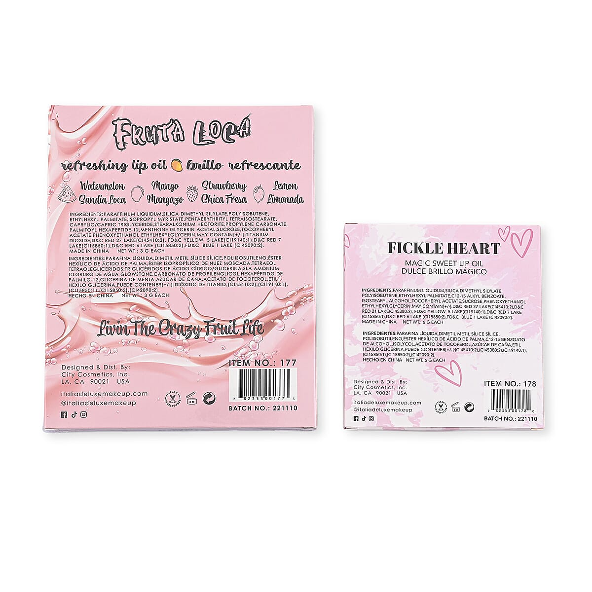 Fruta Loco 4 Piece Lip Gloss Set and Fickle Heart 3 Piece Lip Oil Set image number 5