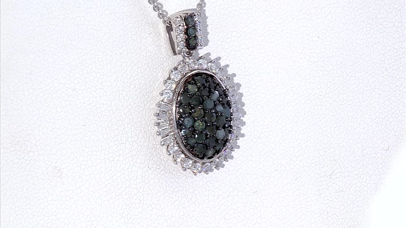 D'Joy Narsipatnam Alexandrite and Moissanite 1.80 ctw Pendant Necklace 20 Inches in Rhodium Over Sterling Silver 1.80 ctw