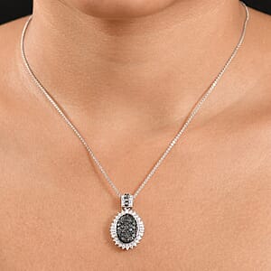 D'Joy Narsipatnam Alexandrite and Moissanite 1.80 ctw Sunburst Majesty Pendant Necklace 20 Inches in Rhodium Over Sterling Silver 1.80 ctw