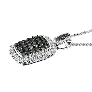 D'Joy Narsipatnam Alexandrite and Moissanite 1.85 ctw Sunburst Majesty Pendant Necklace in Rhodium Over Sterling Silver 20 Inches