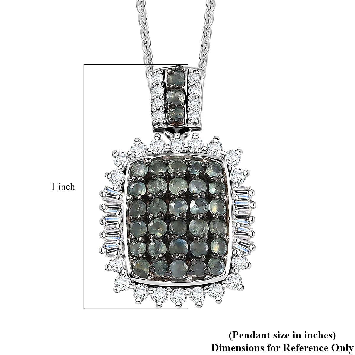 D'Joy Narsipatnam Alexandrite and Moissanite 1.85 ctw Sunburst Majesty Pendant Necklace in Rhodium Over Sterling Silver 20 Inches image number 5