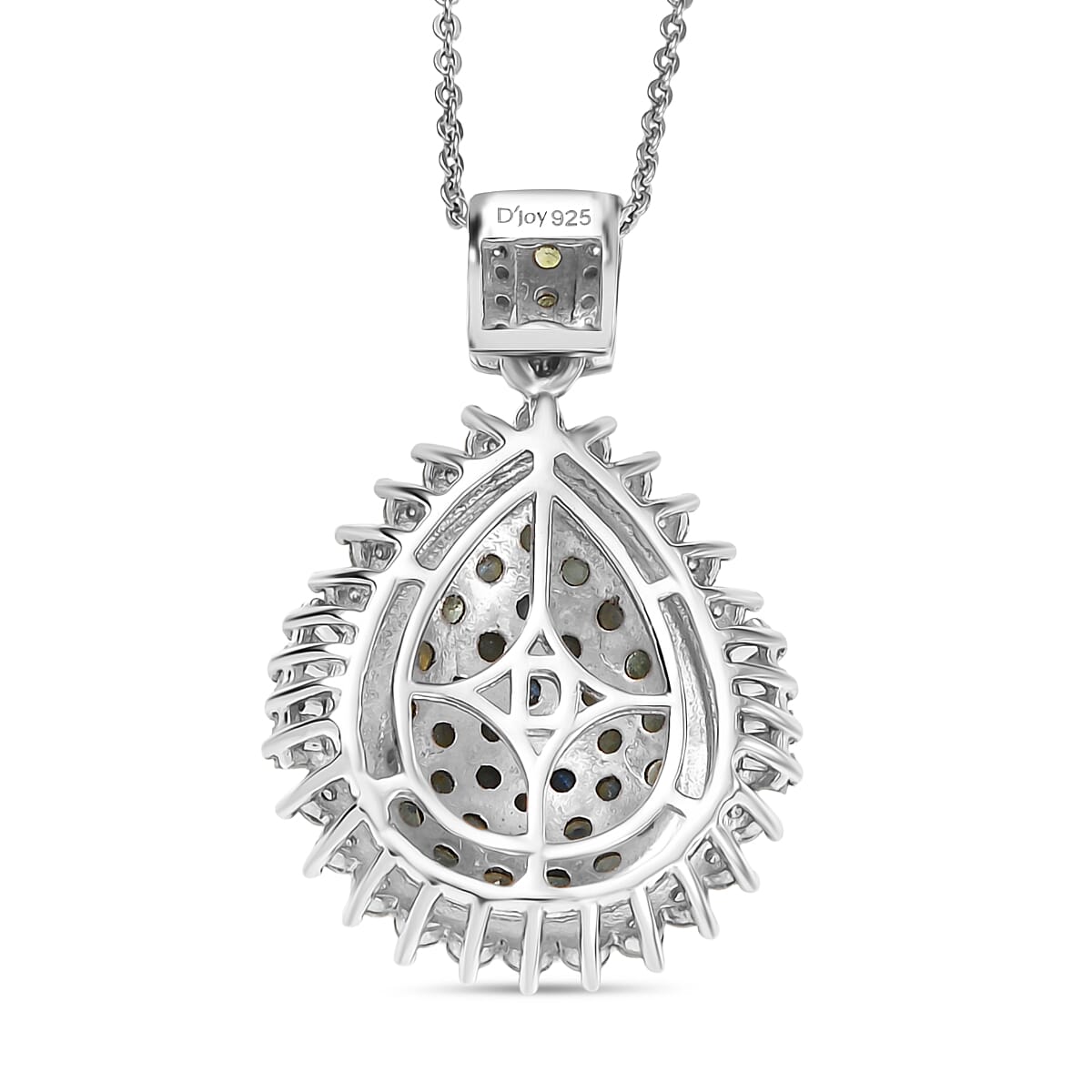 D'Joy Narsipatnam Alexandrite and Moissanite 2.10 ctw Sunburst Majesty Pendant Necklace in Rhodium Over Sterling Silver 20 Inches image number 4