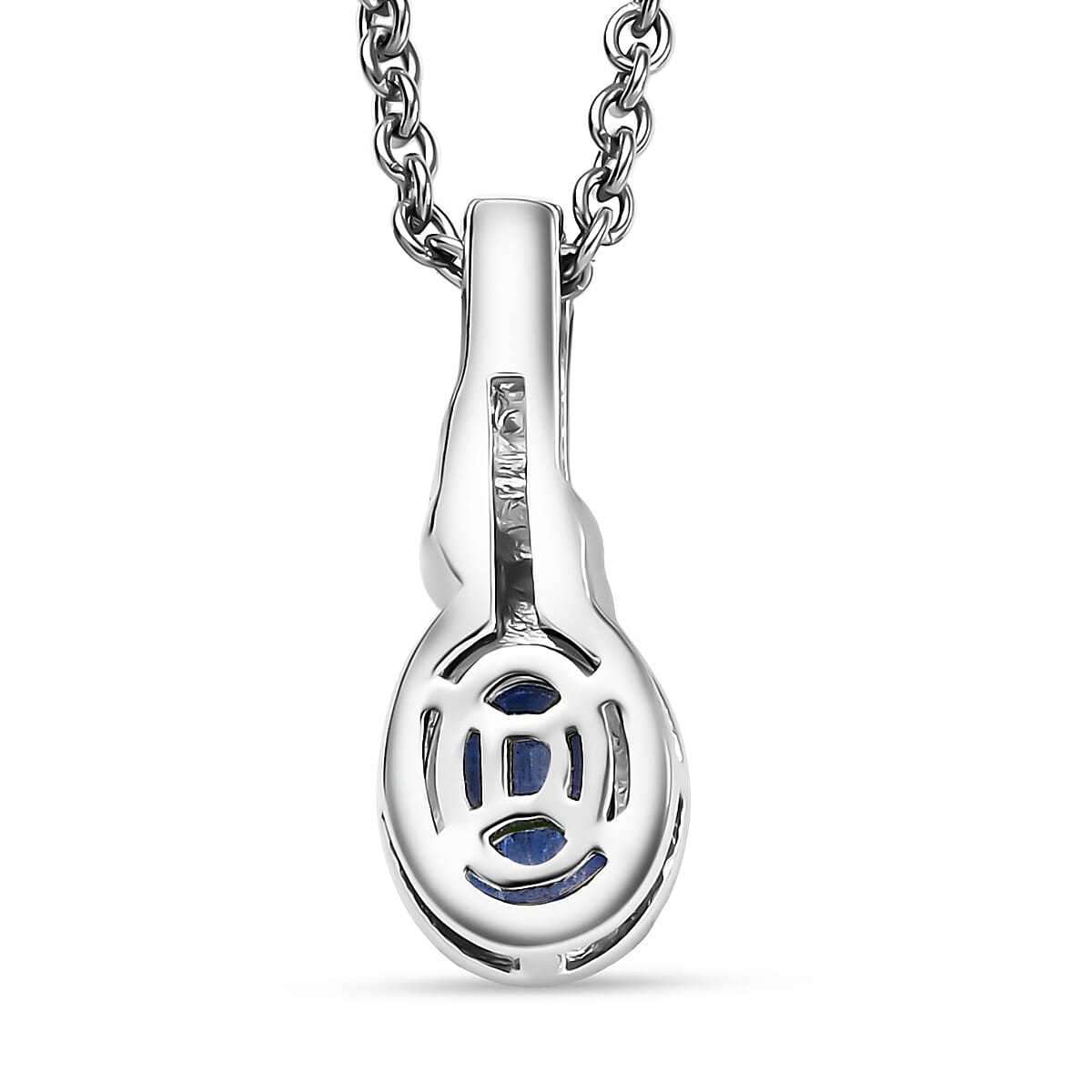 D'Joy Kashmir Kyanite, White Zircon 3.15 ctw Sea Waves Stud Earrings, Ring (Size 6) and Pendant Necklace 20 Inches in Rhodium Over Sterling Silver  image number 9