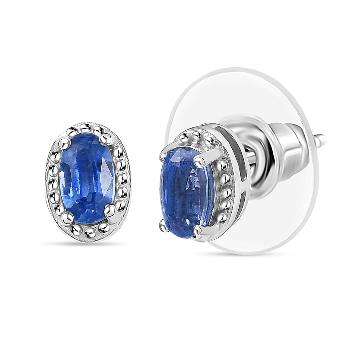 D'Joy Kashmir Kyanite, White Zircon 3.15 ctw Sea Waves Stud Earrings, Ring (Size 8) and Pendant Necklace 20 Inches in Rhodium Over Sterling Silver  image number 10