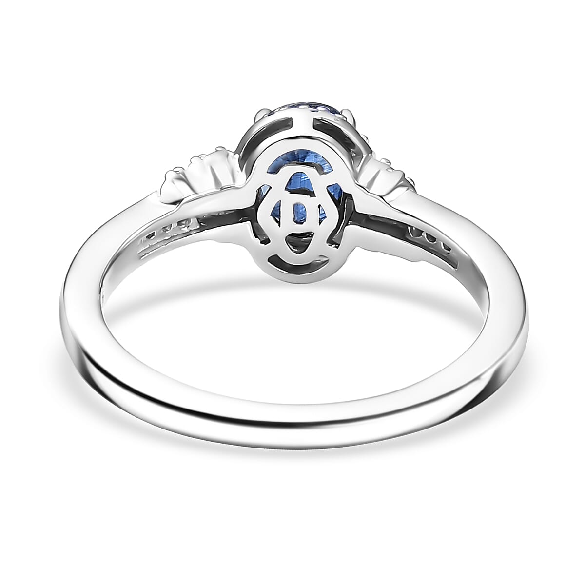 D'Joy Kashmir Kyanite, White Zircon 3.15 ctw Sea Waves Stud Earrings, Ring (Size 9) and Pendant Necklace 20 Inches in Rhodium Over Sterling Silver  image number 6