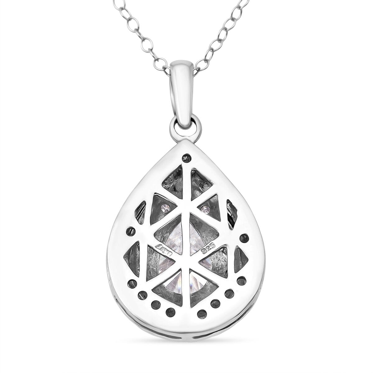 D'Joy Moissanite 2.60 ctw Eternal Glow Pendant Necklace 20 Inches in Rhodium Over Sterling Silver image number 4