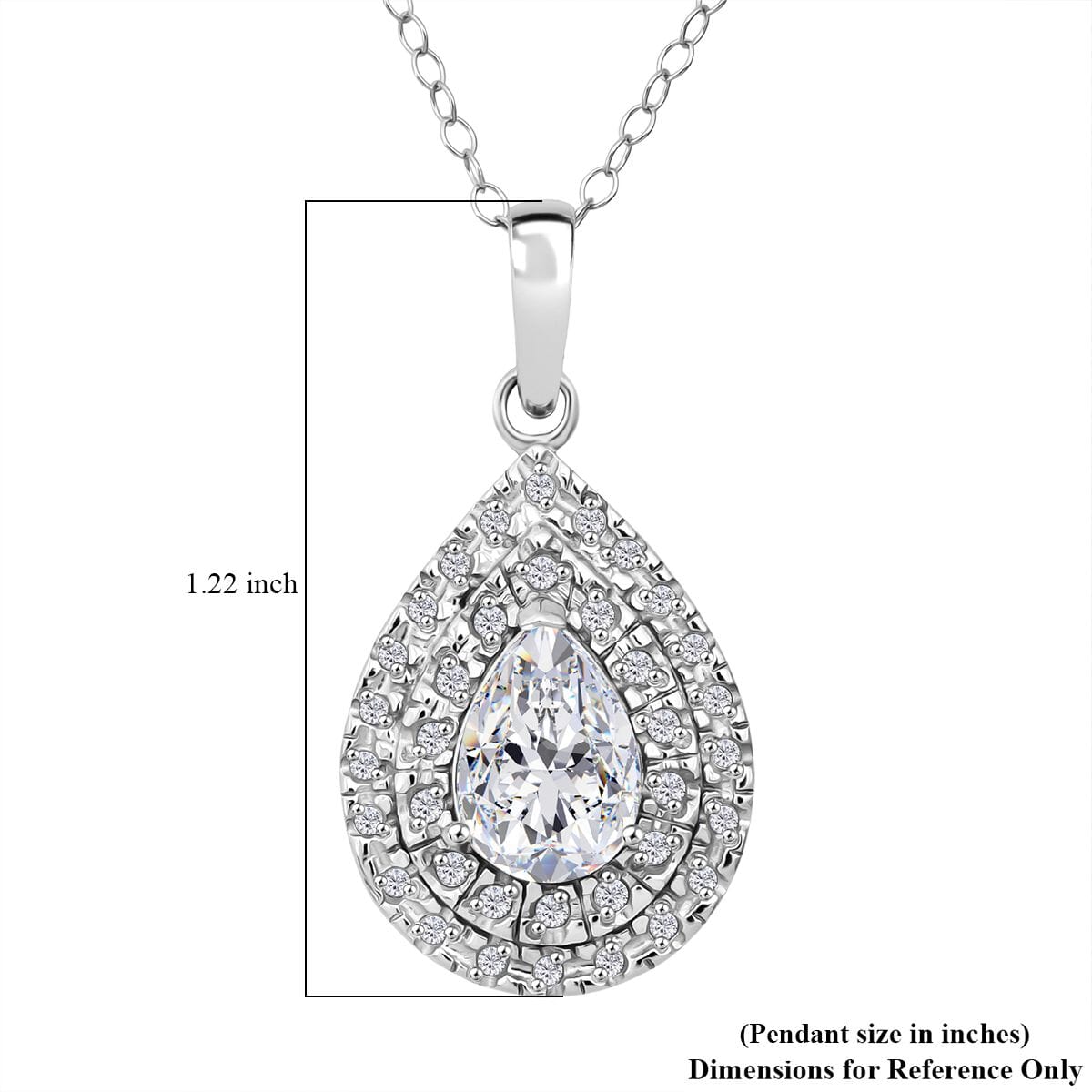 D'Joy Moissanite 2.60 ctw Eternal Glow Pendant Necklace 20 Inches in Rhodium Over Sterling Silver image number 5