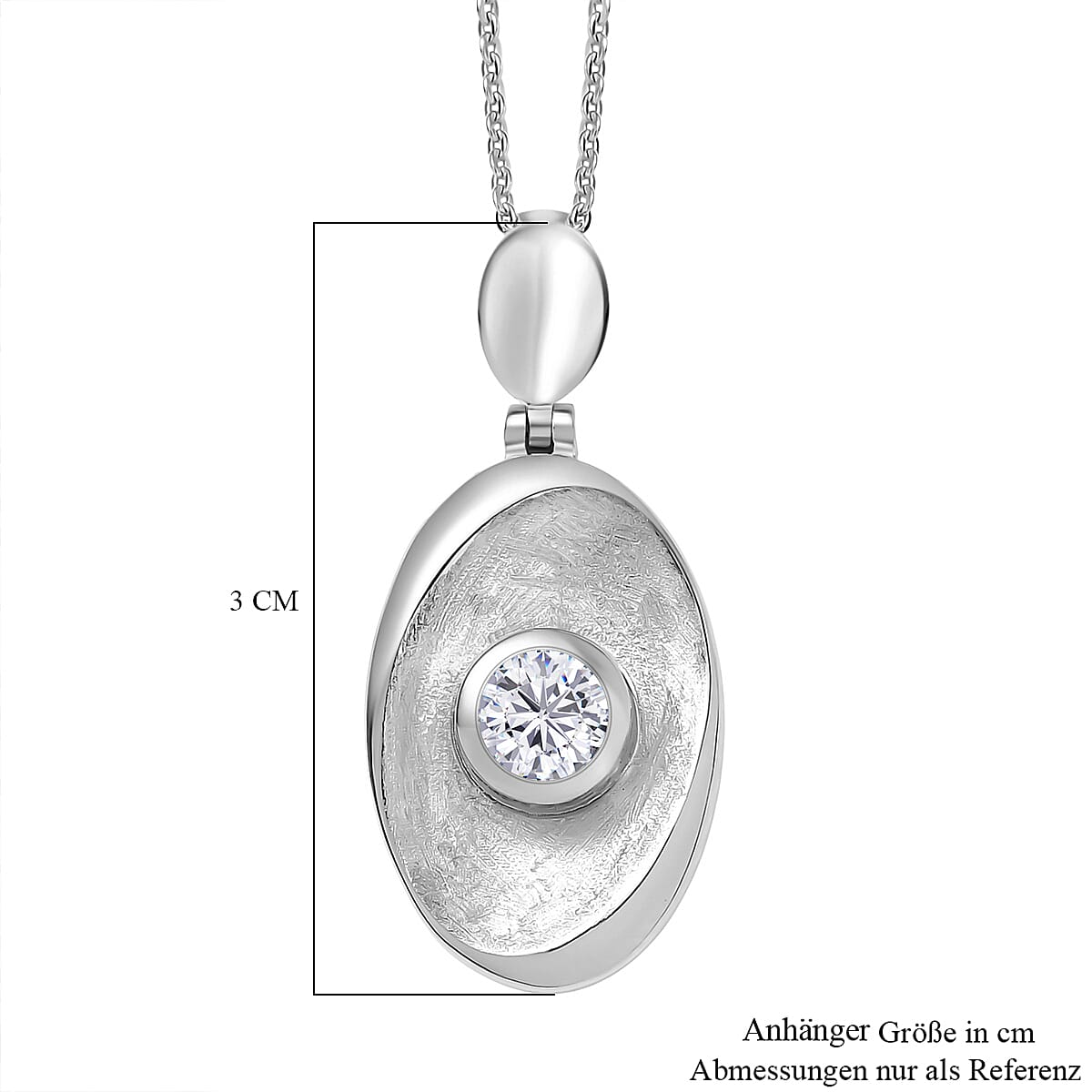 D'Joy Moissanite 0.50 ctw Pendant Necklace in Rhodium Over Sterling Silver 20 Inches 