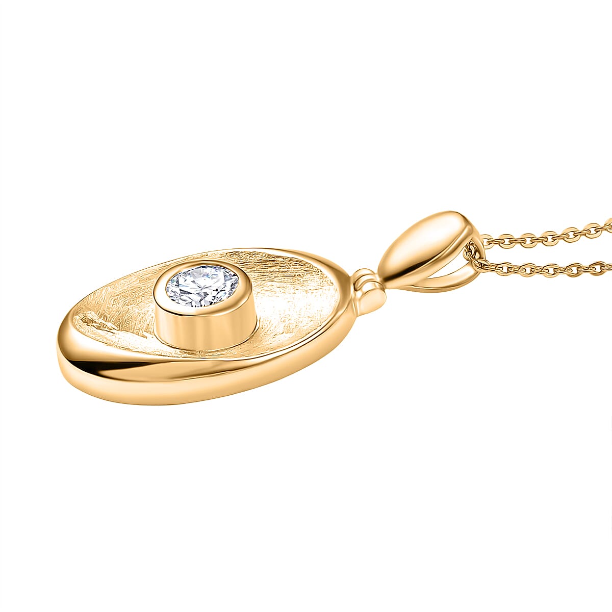 D'Joy Moissanite 0.50 ctw Pendant Necklace in 18K Vermeil Yellow Gold Over Sterling Silver 20 Inches  image number 3