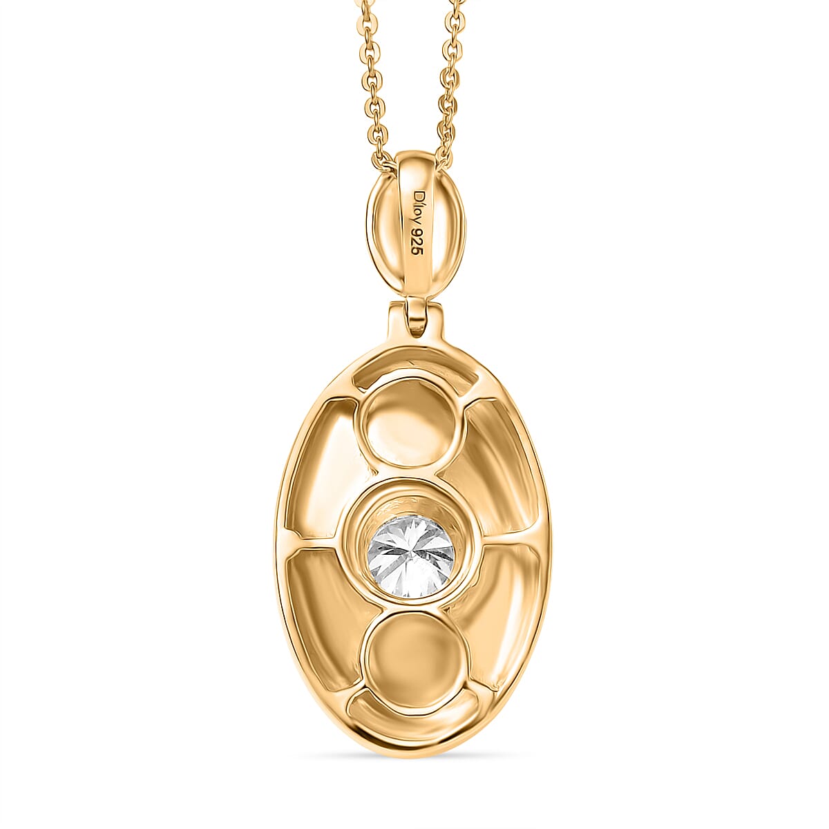 D'Joy Moissanite 0.50 ctw Pendant Necklace in 18K Vermeil Yellow Gold Over Sterling Silver 20 Inches  image number 4