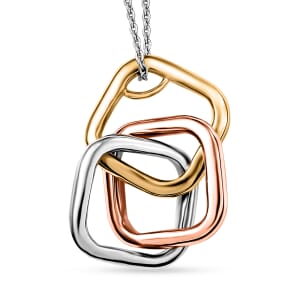 D'Joy Interlocking Pendant Necklace (20 Inches) in 18K Vermeil YG, RG and Rhodium Over Sterling Silver 6.60 Grams