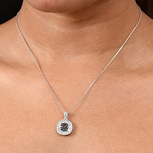 D'Joy Madagascar Color Change Garnet and Moissanite 1.50 ctw Regal Halo Pendant Necklace 20 inches in Rhodium Over Sterling Silver