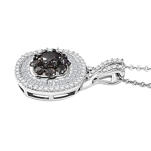 D'Joy Madagascar Color Change Garnet and Moissanite 1.50 ctw Regal Halo Pendant Necklace 20 inches in Rhodium Over Sterling Silver