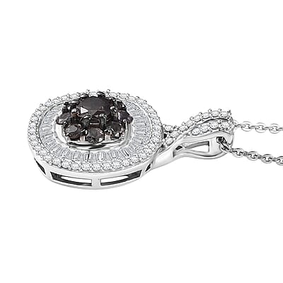 D'Joy Madagascar Color Change Garnet and Moissanite 1.50 ctw Regal Halo Pendant Necklace 20 inches in Rhodium Over Sterling Silver