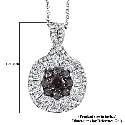 D'Joy Madagascar Color Change Garnet and Moissanite 1.50 ctw Regal Halo Pendant Necklace 20 inches in Rhodium Over Sterling Silver