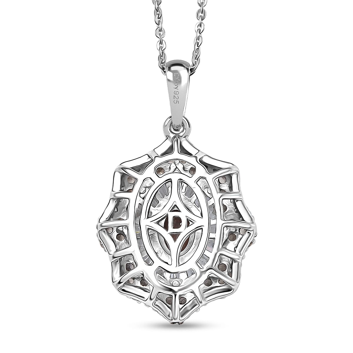 D'Joy Madagascar Color Change Garnet and White Zircon 2.10 ctw Celestial Radiance Pendant Necklace 20 Inches in Rhodium Over Sterling Silver image number 4