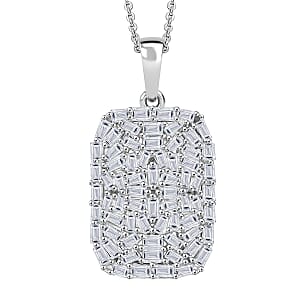 Luxuriant Lab Gronw Diamond G-H SI 1.00 ctw Pendant Necklace in Rhodium Over Sterling Silver 20 Inches