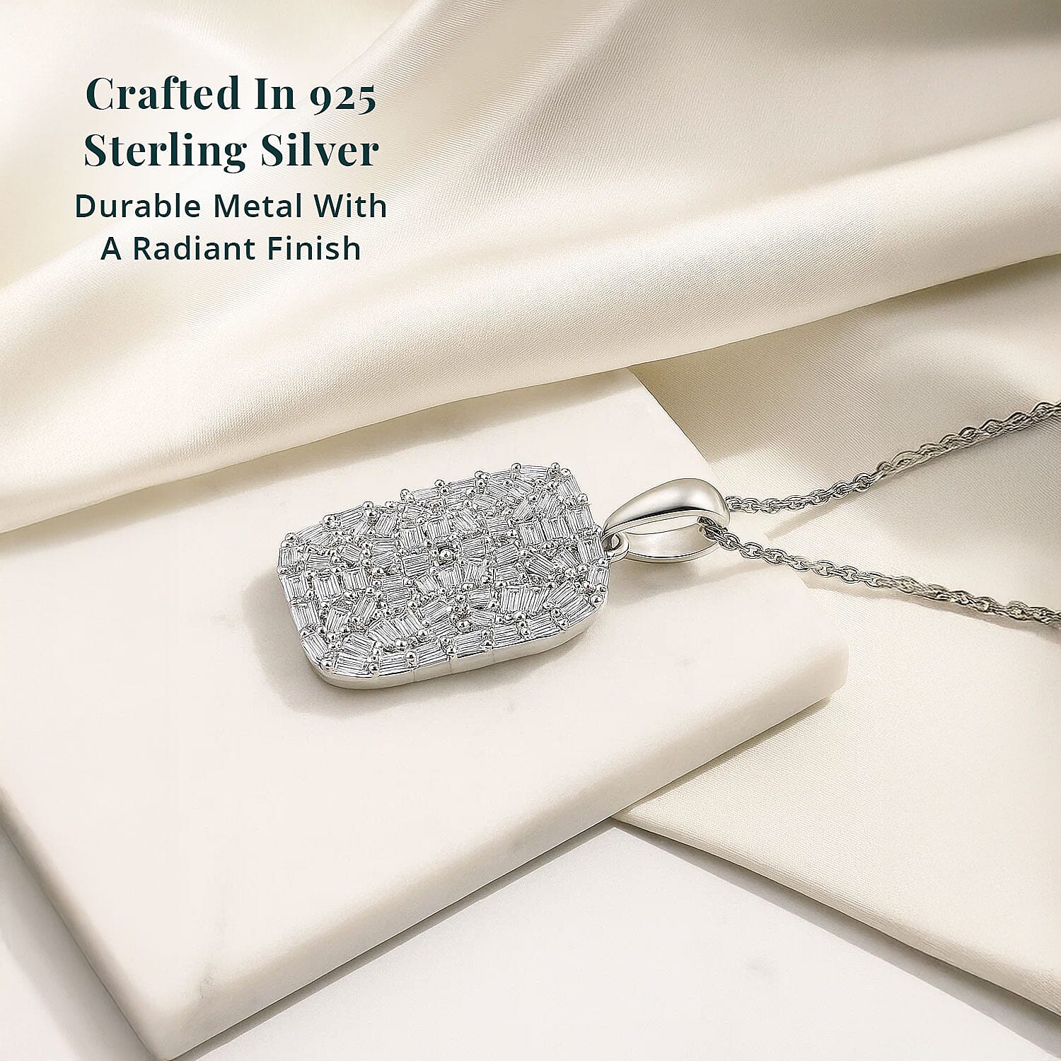Rhodium Over Sterling Silver - Product card gallery slide 3 (9432935366911)