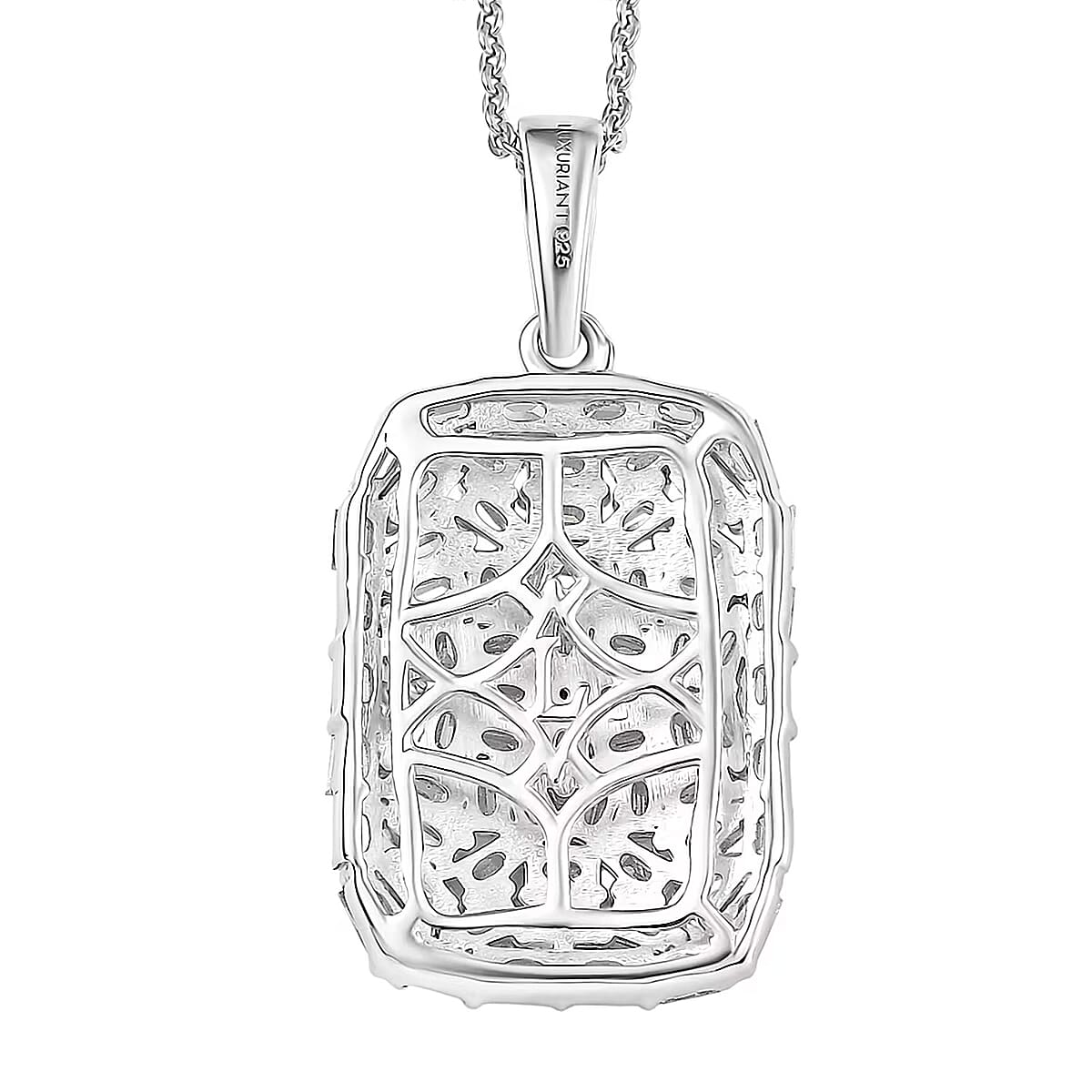 Luxuriant Lab Gronw Diamond G-H SI 1.00 ctw Pendant Necklace in Rhodium Over Sterling Silver 20 Inches image number 7