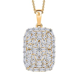 Luxuriant Lab Gronw Diamond G-H SI 1.00 ctw Pendant Necklace in 18K Vermeil Yellow Gold Over Sterling Silver 20 Inches