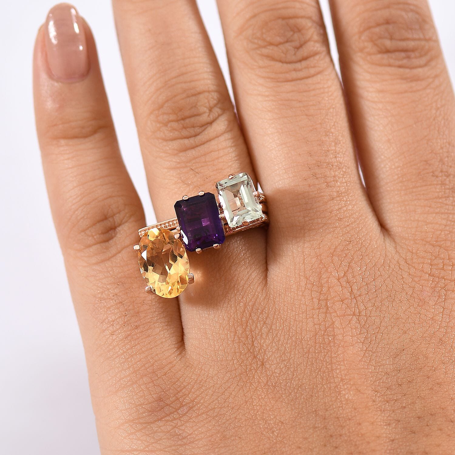 遺品整理 ゴールドリング 石付き パール Memories Moments Magic Cultured Pearl & Diamond Three-Stone